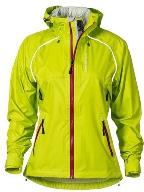 Showers Pass Women's Small Neon Yellow Rain Jacket Waterproof Reflective Cycling